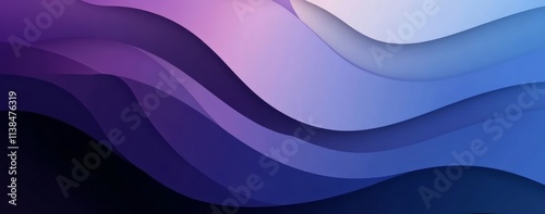 Abstract Purple Blue Wavy L...