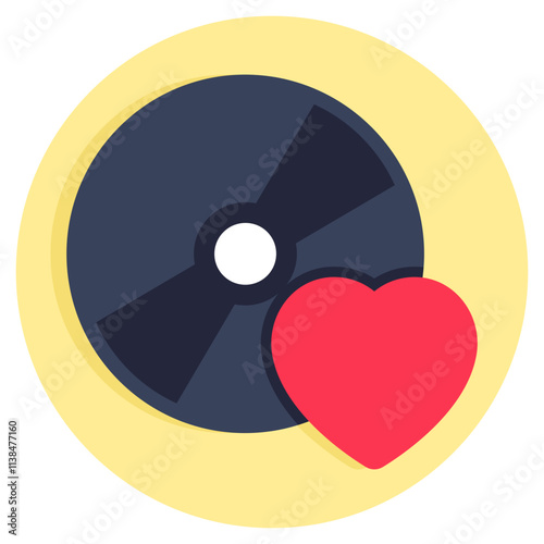 Premium download icon of romantic cd