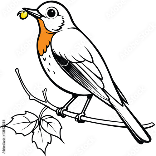 A bird is perched on a branch