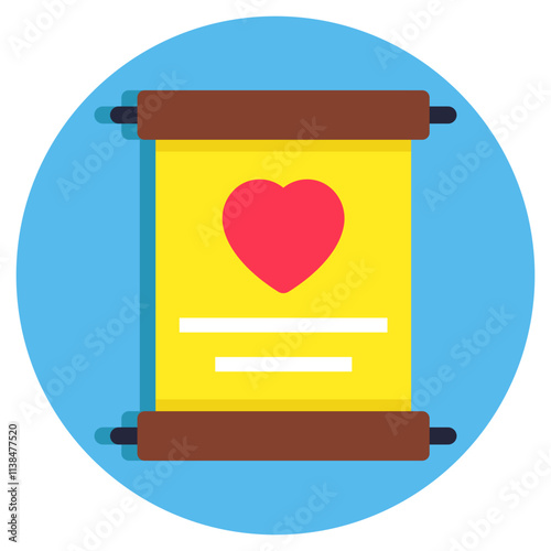 An editable design icon of love letter