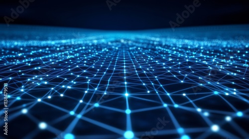 Abstract Blue Network Digit...