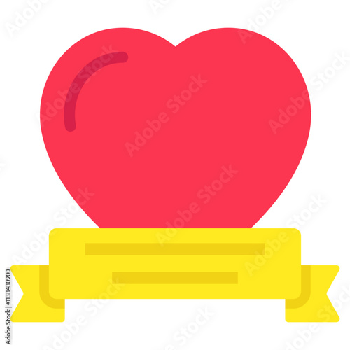 A colored design icon of heart label