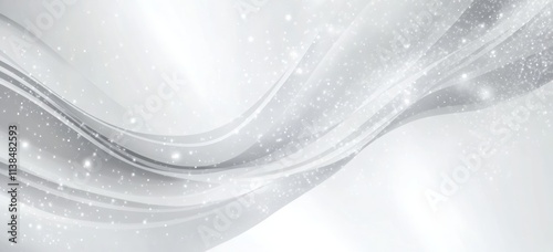 Abstract Silver Wave Backgr...