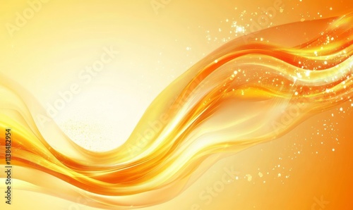 Abstract Golden Waves With ...