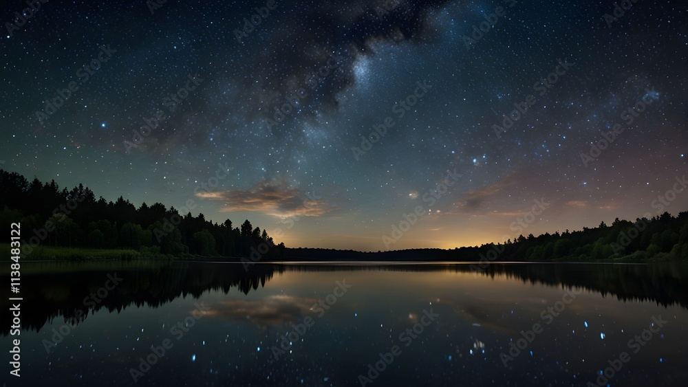 sunset over the lake