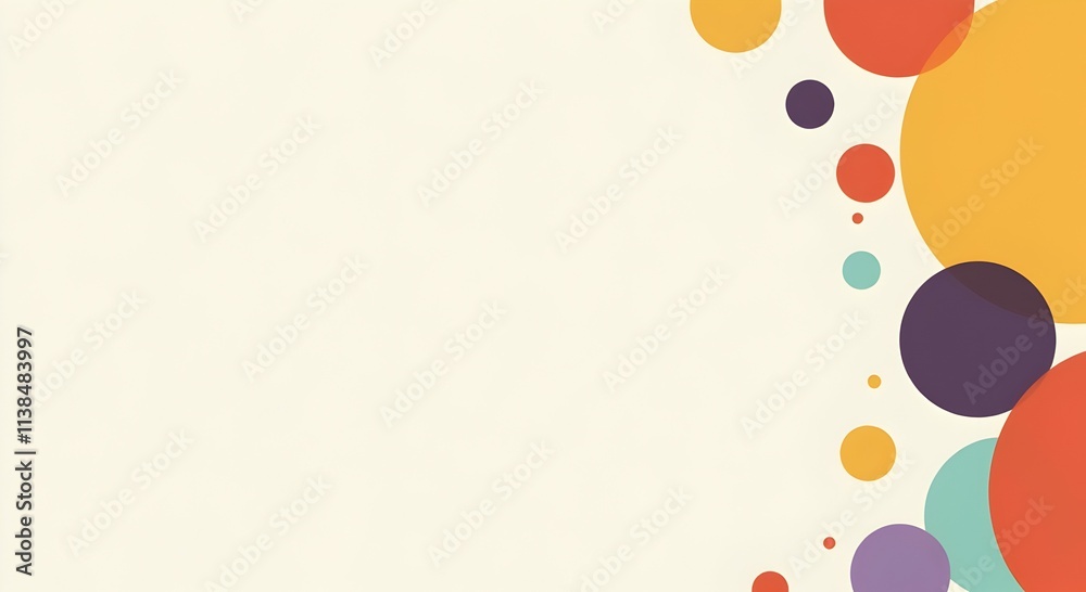 A vibrant burst of colorful circles on a creamy canvas. Geometric shapes dance, creating a playful and cheerful mood. Perfect for backgrounds! A vibrant burst of colorful circles on a creamy canvas. Geometric shapes dance, creating a playful and cheerful mood. Perfect for backgrounds!