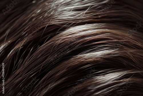 Close-up shot of a person's brown hair