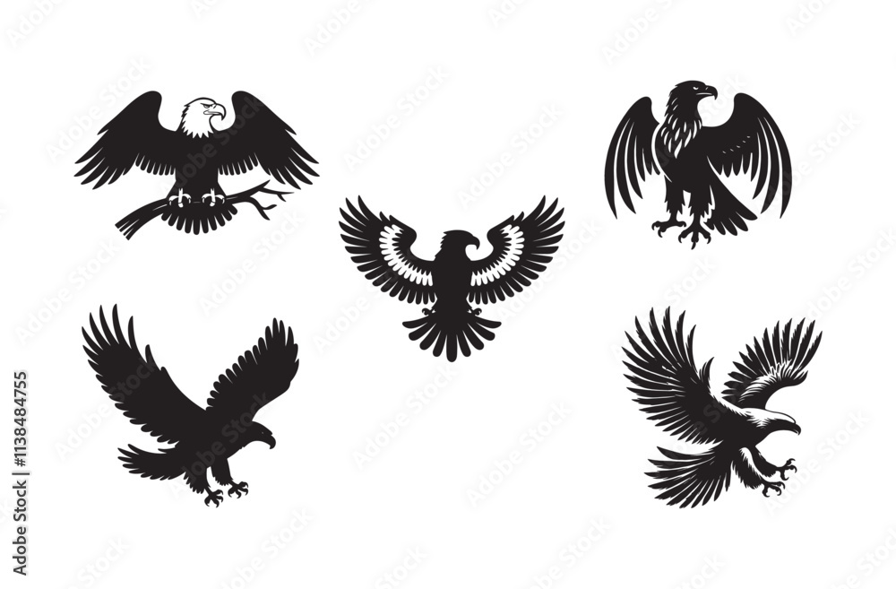 Obraz premium Eagle Silhouette Vector High Quality and Versatile Design