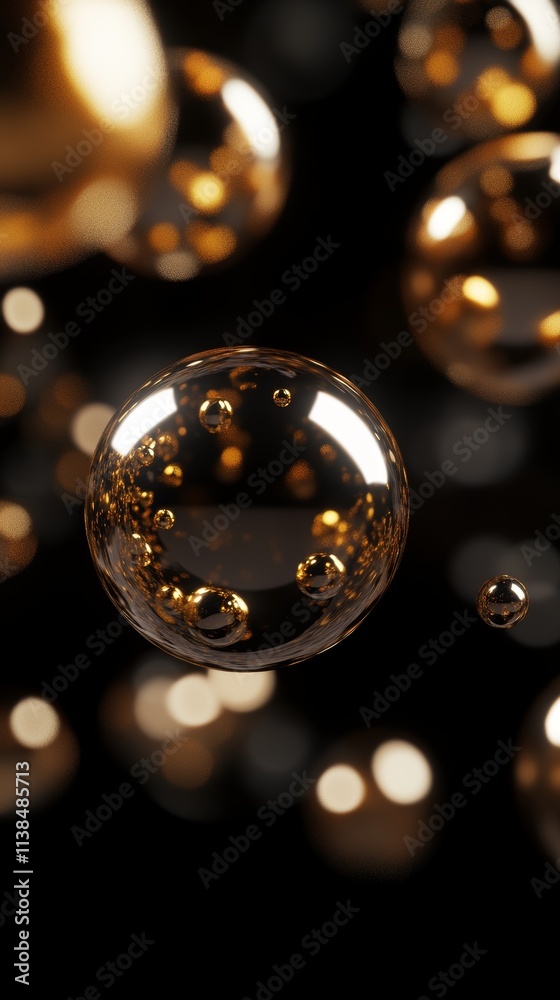Golden Bubbles Abstract Background Golden Bubbles Abstract Background