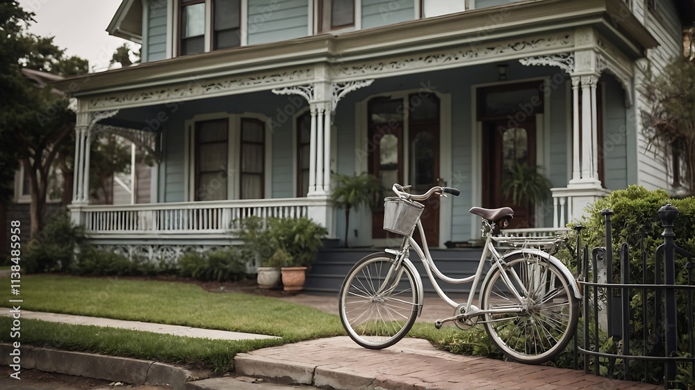 Charming Victorian House with a Bicycle Charming Victorian House with a Bicycle