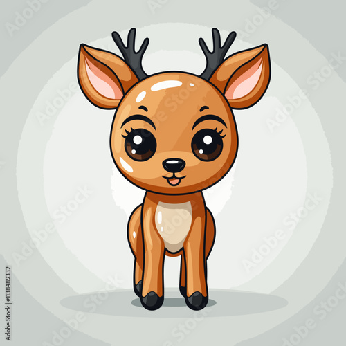 Reindeer cute vector cartoon illustration