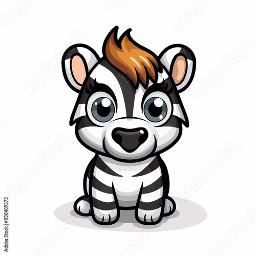 Zebra cute vector cartoon illustration
