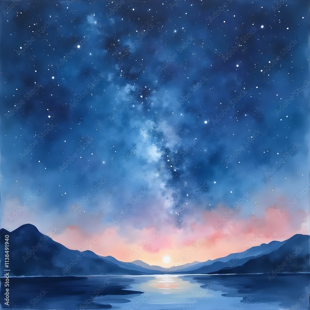 Watercolor Starry Sky