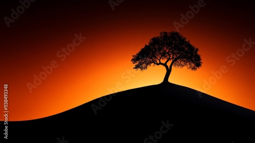 Lone Tree Sunset Silhouette 