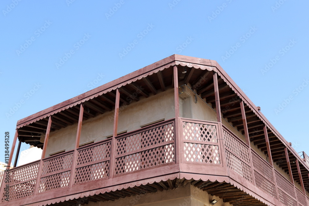 Obraz premium Balcony as an architectural detail in the construction of buildings and structures