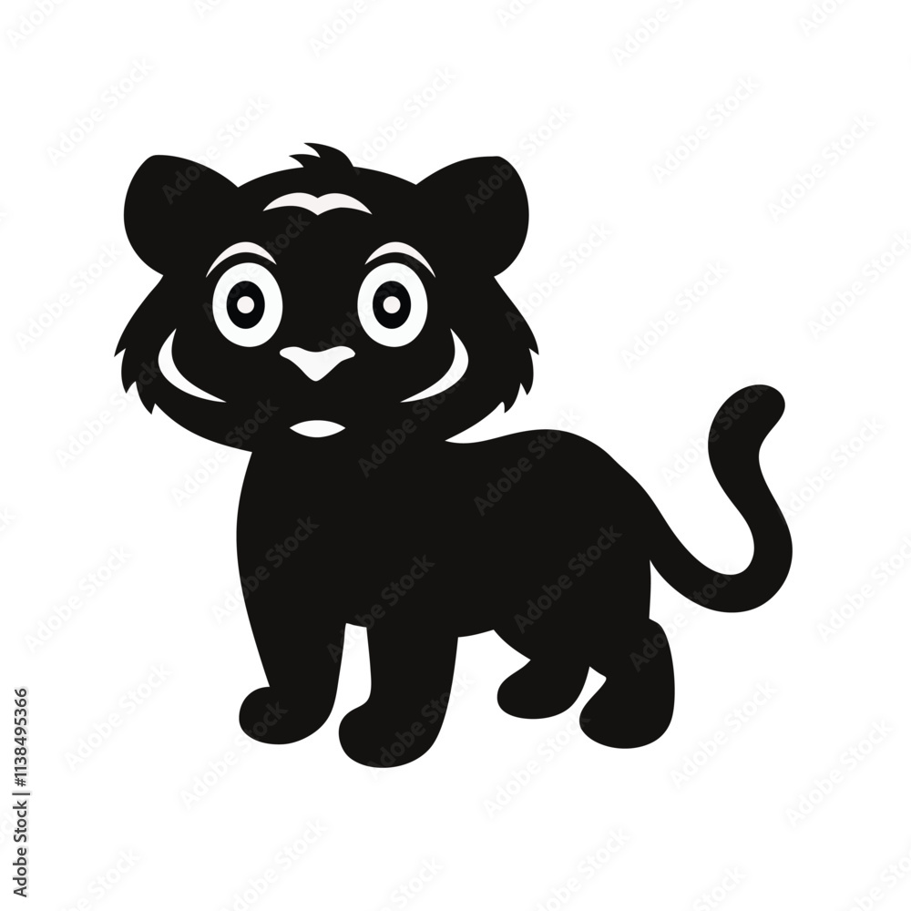 A baby tiger cartoon vector illustration A baby tiger cartoon vector illustration