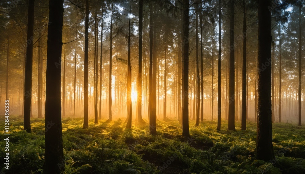 sunrise in the forest sunrise in the forest