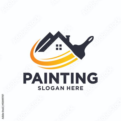 house painting logo, house painting service logo design, house painting consulting agency.