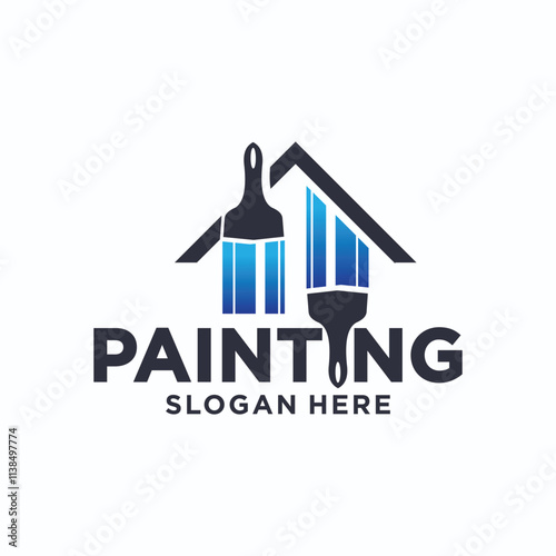 house painting logo, house painting service logo design, house painting consulting agency.