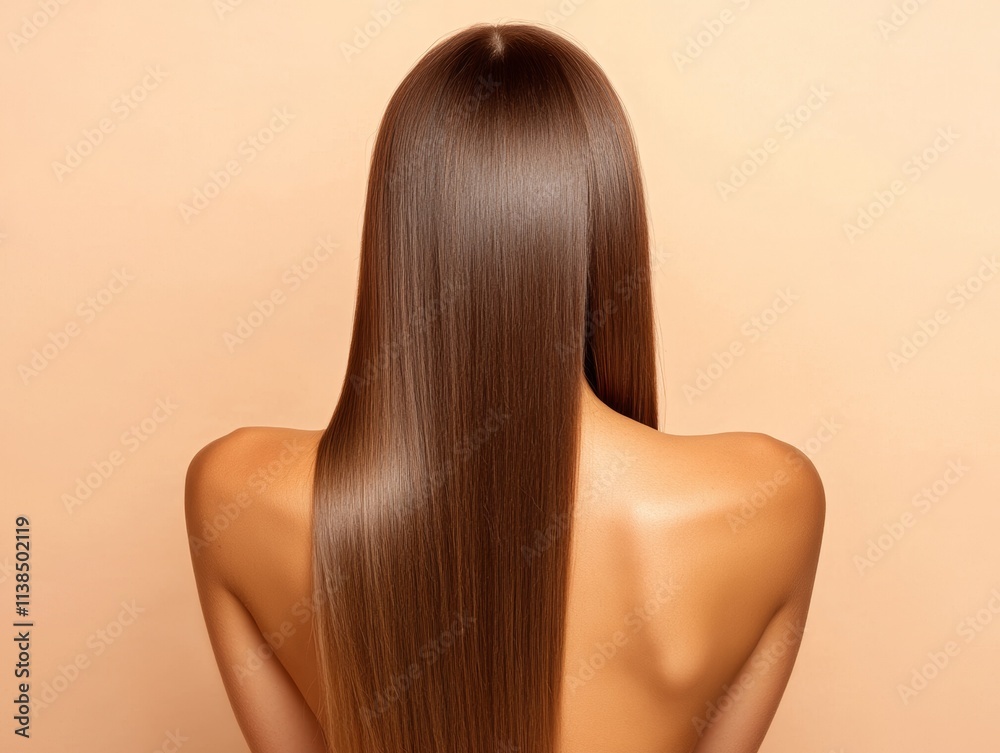Fototapeta premium Long, Straight Brown Hair on Bare Back