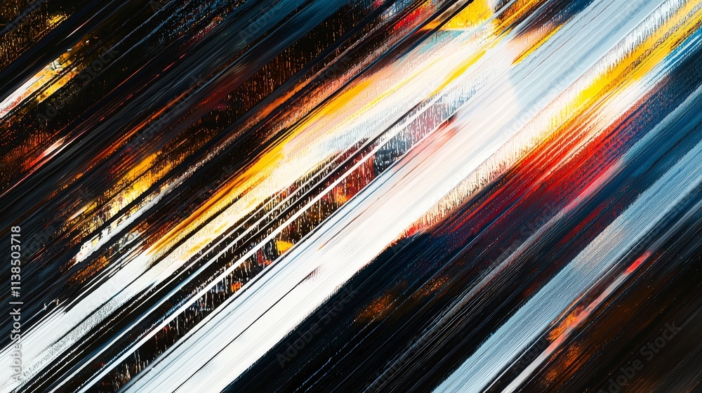 Dynamic abstract canvas of diagonal streaks in vibrant colors modern art artistic environment energetic viewpoint