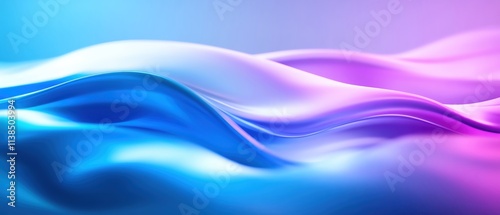 Wallpaper Mural Abstract wavy lines in vibrant blue and pink hues create a serene digital atmosphere. Torontodigital.ca