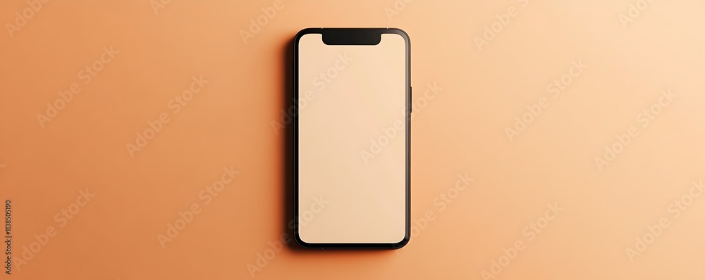 Plain smartphone template with no design on a solid light orange background