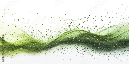 Abstract Green Wave With Sc...
