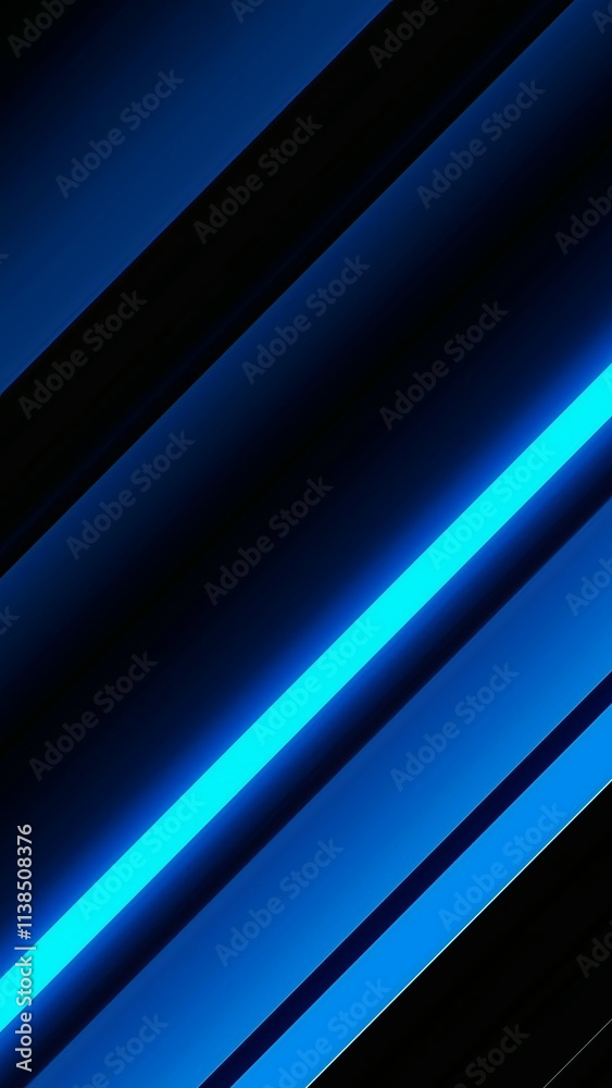 Obraz premium Blue Neon Striped Backdrop - Abstract Wallppaper
