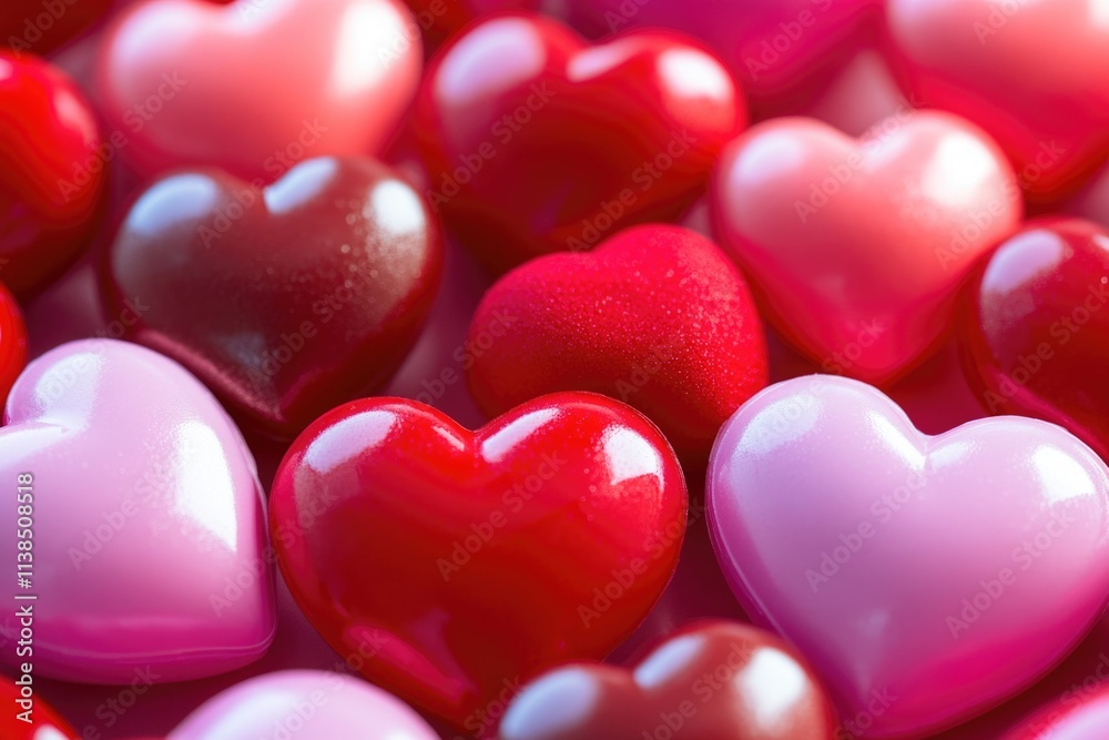 Obraz premium A collection of small red and pink hearts