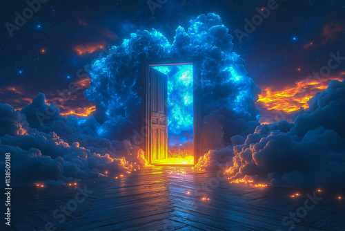 the door to space. space. for the background.