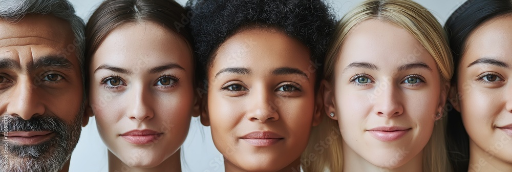 A harmonious display of diverse human faces representing unity. A harmonious display of diverse human faces representing unity.