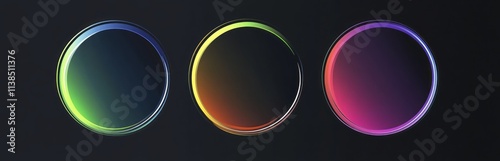 Three vibrant circular abst...