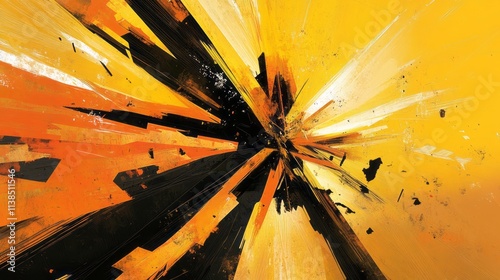 Abstract Burst of Yellow Or...