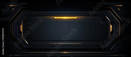 Abstract Dark Panel With Go...
