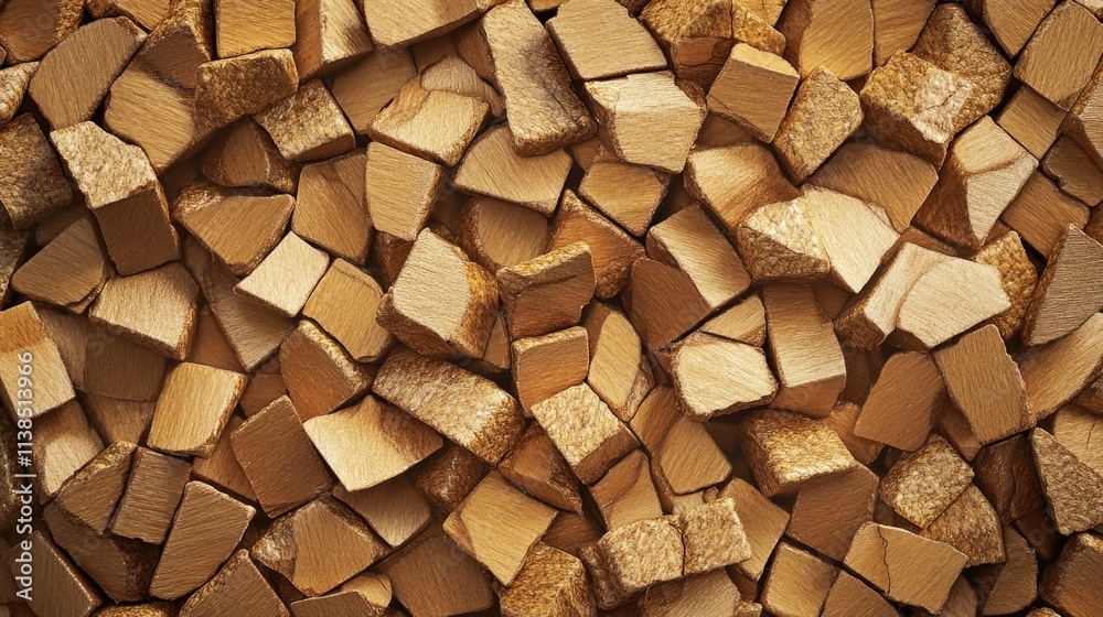 A close-up shot of a stack of wooden planks, great for decorative or practical use A close-up shot of a stack of wooden planks, great for decorative or practical use