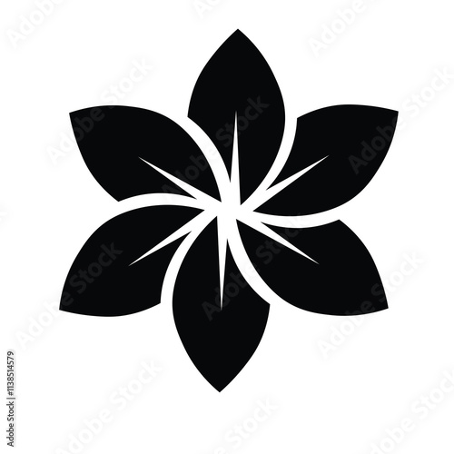 Floral Design A classic black and white floral design element featuring elegant, curved leaves and intricate detailing. Ornamental Perfect for use in decorative borders, logos photo