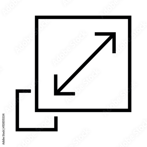 Scalability or scalable icon vector, size, resize, expand, scale icon vector isolated on white background.