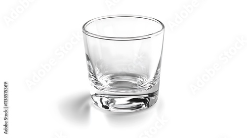 Wallpaper Mural 1. A crystal-clear drinking glass standing upright on a white background with soft reflections Torontodigital.ca