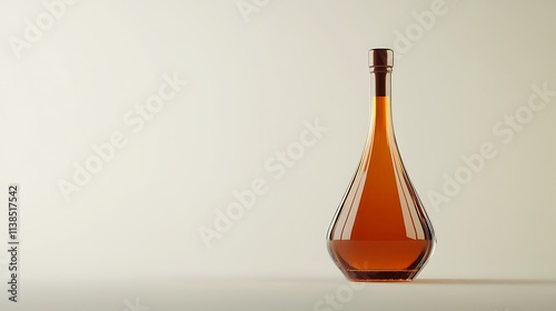 30. A luxurious wine bottle standing tall with subtle reflections on a plain white background photo