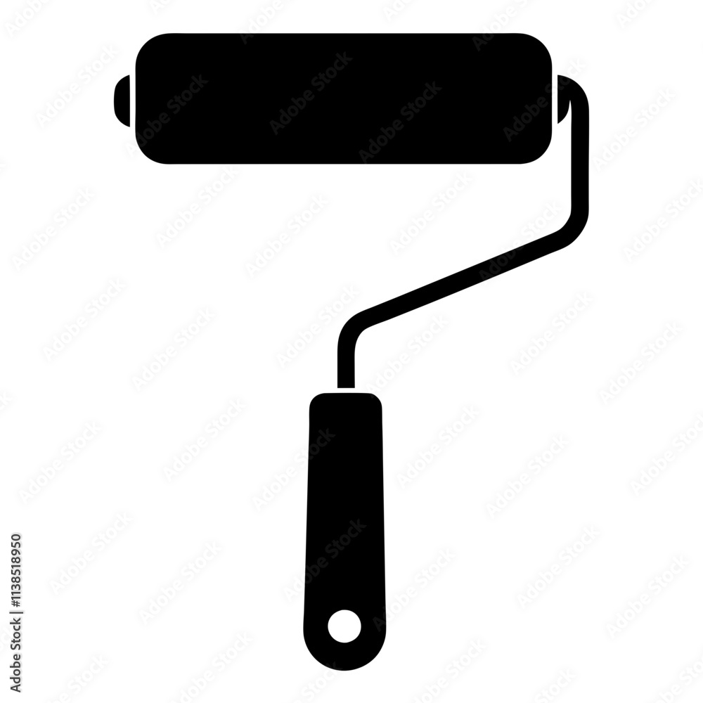 Paint roller brush vector art design, Roller brush silhouette illustration, Creative vector art & illustration