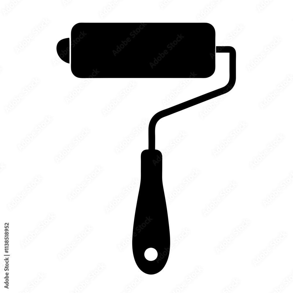 Paint roller brush vector art design, Roller brush silhouette illustration, Creative vector art & illustration