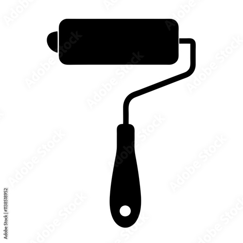 Paint roller brush vector art design, Roller brush silhouette illustration, Creative vector art & illustration