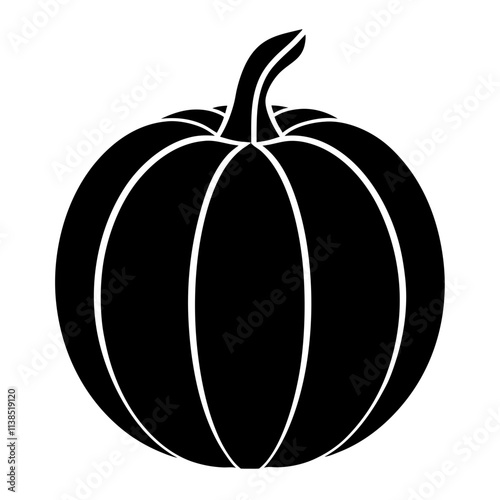 Pumpkin vector art design, Black pumpkin silhouette illustration, Creative vector art & illustration
