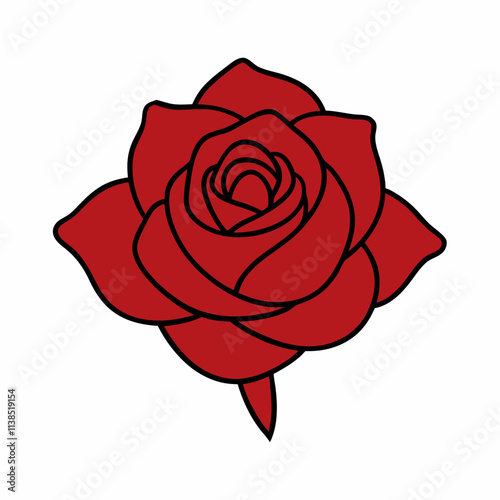 Rose flower vector art design, Cute Rose silhouette illustration, Creative vector art & illustration