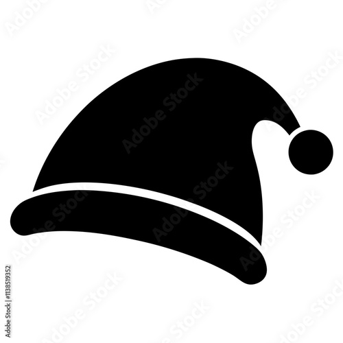 Christmas Santa hat vector art design, Black hat silhouette illustration, Creative vector art & illustration