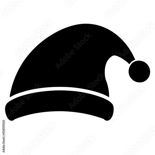 Christmas Santa hat vector art design, Black hat silhouette illustration, Creative vector art & illustration