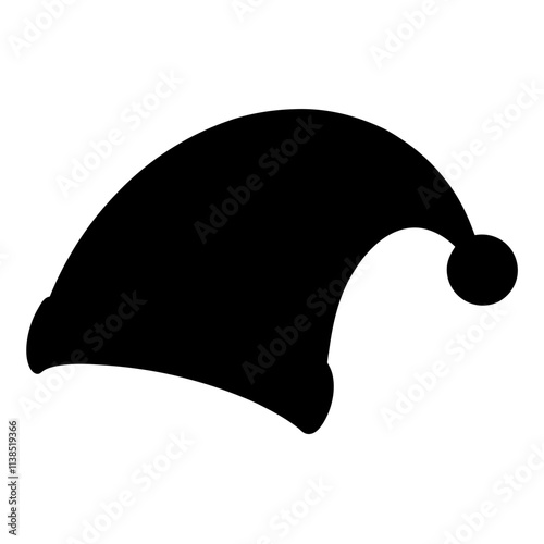 Christmas Santa hat vector art design, Black hat silhouette illustration, Creative vector art & illustration