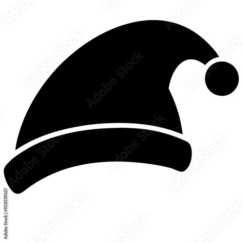 Christmas Santa hat vector art design, Black hat silhouette illustration, Creative vector art & illustration