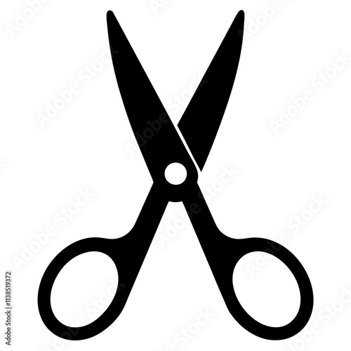 Scissor vector art design, Black scissor silhouette illustration, Creative vector art & illustration